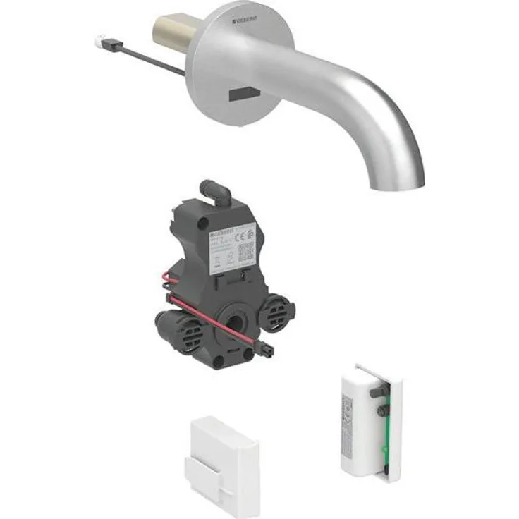 Geberit Piave Waschtischarmatur, 170 mm Ausladung, mit Mischbatterie und Generatorbetrieb, IPX4, für UP-Funktionsbo