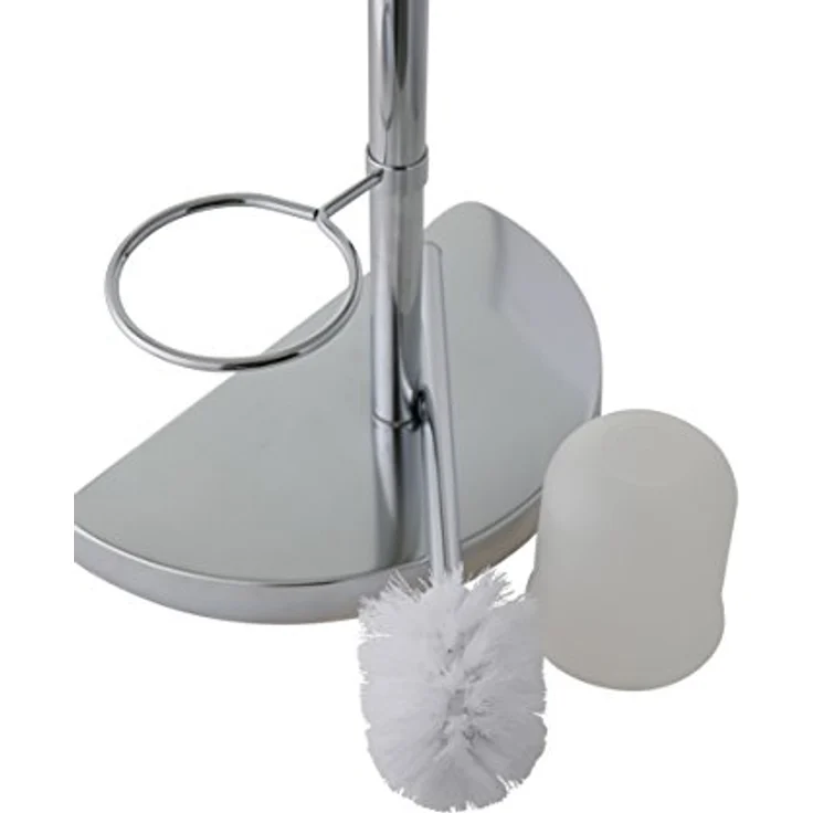 axentia WC-Garnitur Lianos aus Chrom - Toilettenpapierhalter, Toilettenbürste & Klobürstenhalter stehend - WC Bürstengarnitur ohne Bohren - WC-Ständer und Bürste verchromt – Bild 5