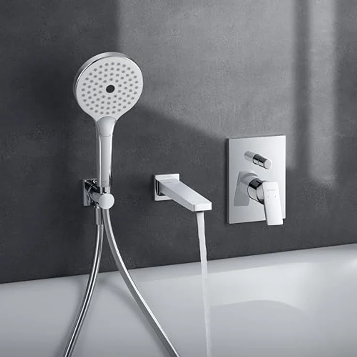 Duravit Manhattan Wanneneinlauf, Badewanneneinlauf mit eckiger Wandabdeckung, Chrom, EasyClean Funktion, für Durchlauferhitzer, 5 Jahre Garantie – Bild 2