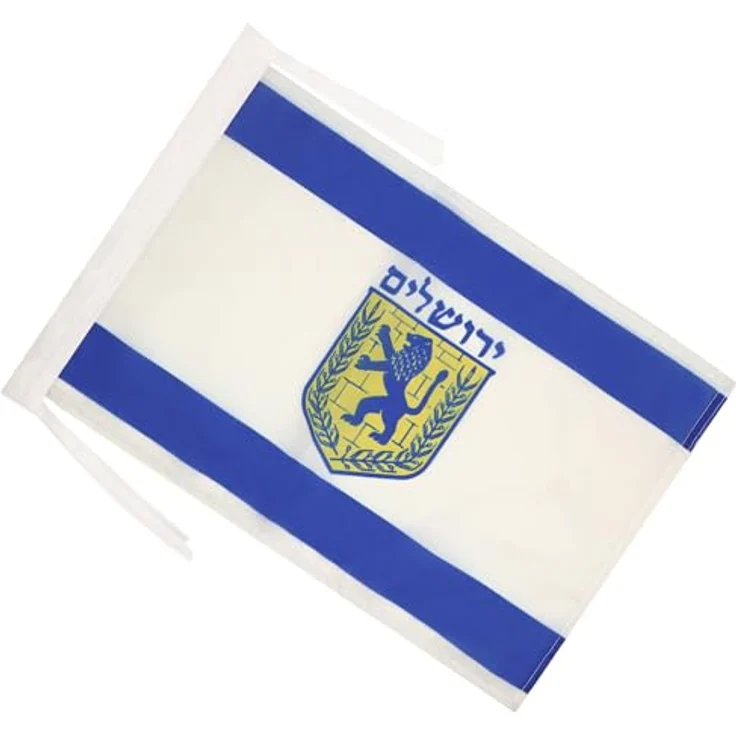 AZ FLAG Flagge Jerusalem 45x30 cm, Polyester 100D mit verstärkten Ecken und Kordeln für Innen & Außen – Bild 2