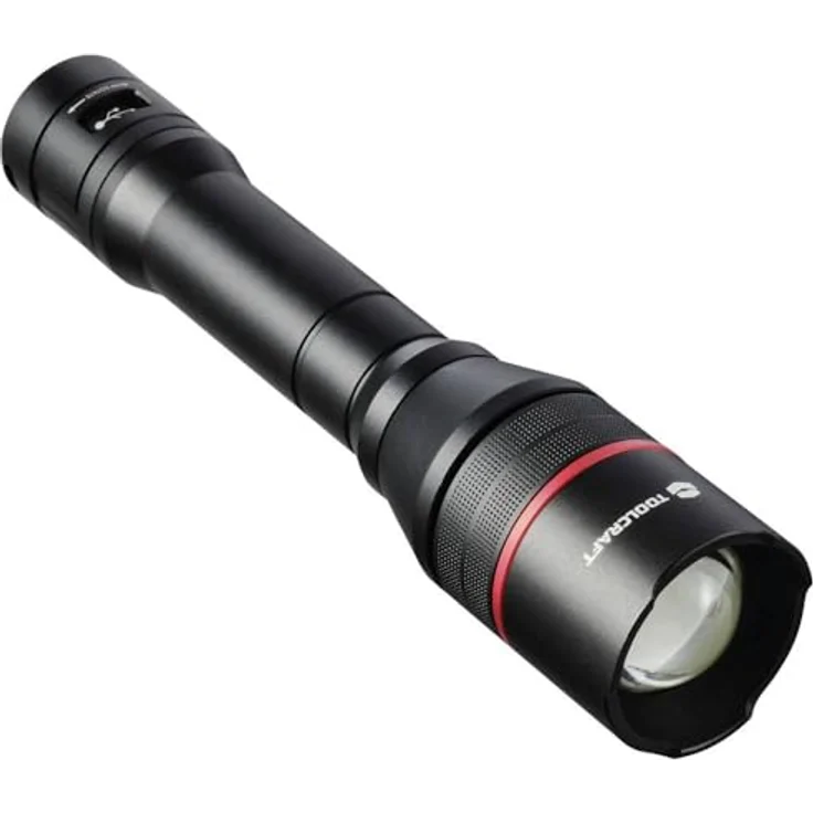 Toolcraft Handlampe verstellbar, mit USB-Schnittstelle, mit Stroboskopmodus akkubetrieben 3500lm (Schwarz, 20.50 cm) – Bild 2