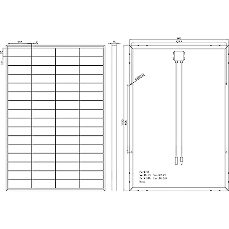 enjoy solar Eco Line ES170M, Monokristallines PERC Solarmodul 170W, ideal für Garten und Wohnmobil, TÜV zertifiziert, mit 90 cm Solarkabel, 10,9 kg – Bild 4