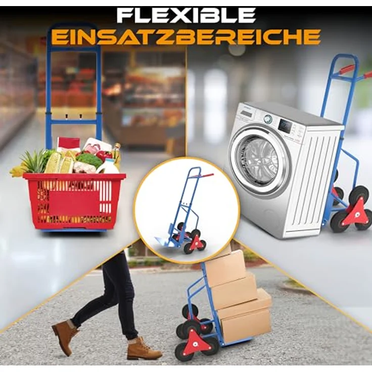 MAXCRAFT Sackkarre Treppenkarre bis 200 kg klappbar Treppensackkarre Transportkarre Treppensteiger - Preisvergleich – Bild 2