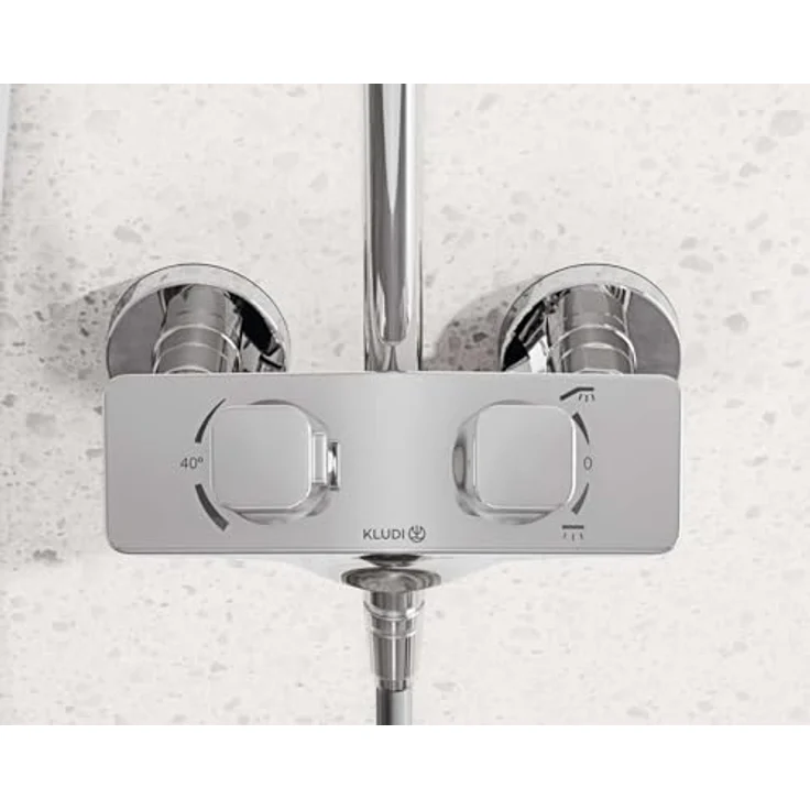 Kludi Thermostat-Dual-Shower-System COCK Explorer DN 15, Wandmontage mit eleganter Verchromung, Überhitzungsschutz und höhenverstellbarem Duschkopf – Bild 4