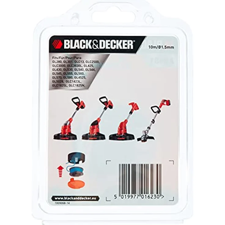 Black+Decker vollautomatische Einzelfadenspule (für Rasentrimmer 10 m Länge, 1,5 mm Fadendurchmesser) A6481 – Bild 2