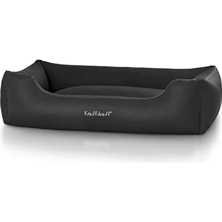 Knuffelwuff Leder Hundebett Sidney Schwarz M-L – Bild 2