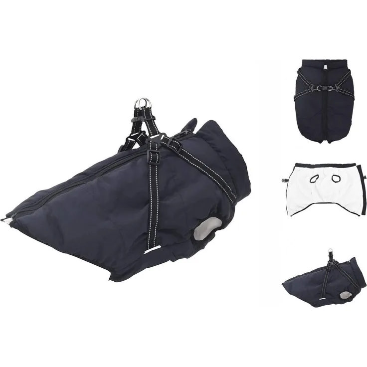 vidaXL Hundemantel Hundemantel mit Geschirr Wasserdicht Marineblau 3XL, verstellbares Geschirr, wasserdicht, Reflexstreifen