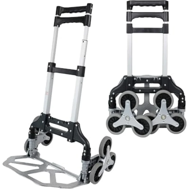 Dönges Treppensteiger-Sackkarre, klappbar, bis 75 kg Traglast, schwarz/grau, vielseitig einsetzbar – Bild 1