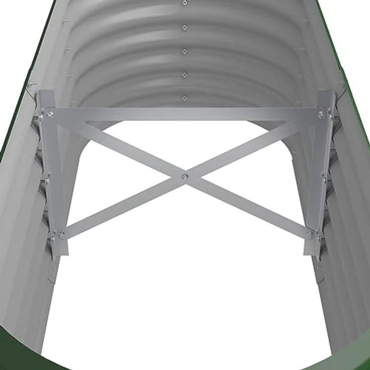 vidaXL Hochbeet Hochbeet Pulverbeschichteter Stahl 114x40x36 cm Grün (1 St) - Wetterbeständiges Pflanzgefäß für Balkon, Terrasse und Garten – Bild 5