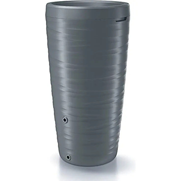 Barril de agua de lluvia 240L Maze de plastico en color gris grafito 59,3 (largo) x 59,3 (ancho) x 111 (altura) cm