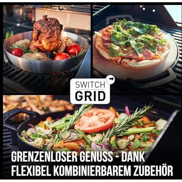 Enders Monroe Pro 3 SIKR Turbo Shadow, Gasgrill mit 3 Edelstahlbrennern, Hochleistungshitzezone, Rückwandbrenner und gusseisernem Rost, Graphit – Bild 9