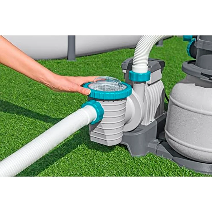 Bestway Sandfilteranlage 58515, Sandpumpe mit 6-Stufen-Regelventil und ChemConnect, für Pools bis 1600 l, 3028 l/h, korrosionsbeständig – Bild 5