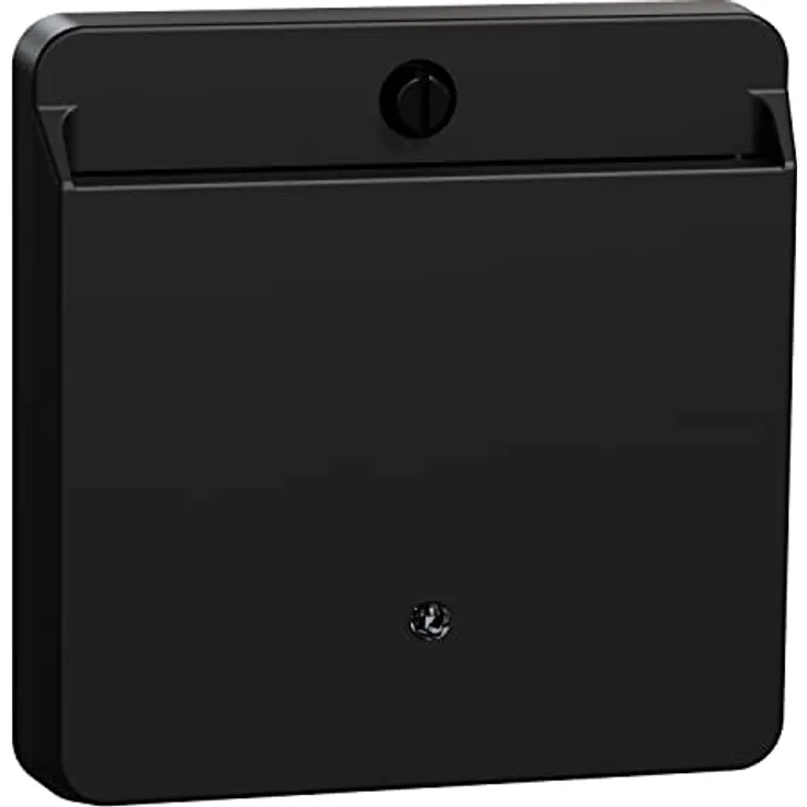 Merten - Card-Schalter mit Schriftfeld, für Mechanische Schalter und Tastereinsätze, Ocean Plastic, Schwarz Matt, MEG3854-0403