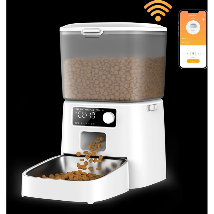 Oneisall Smart Feeder PFD-001 Pro, automatischer Futterspender (3.50 l) mit intuitiver Steuerung, weiß