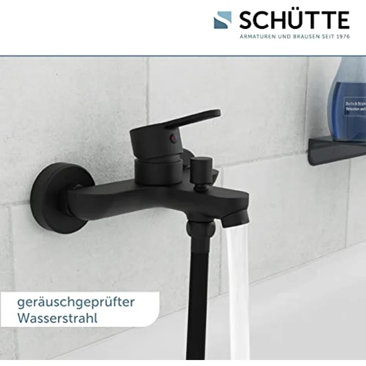 Schütte Badarmatur Noah, matt-schwarz, mit geräuscharmer Keramik-Kartusche und Eco-Click-Funktion – Bild 3