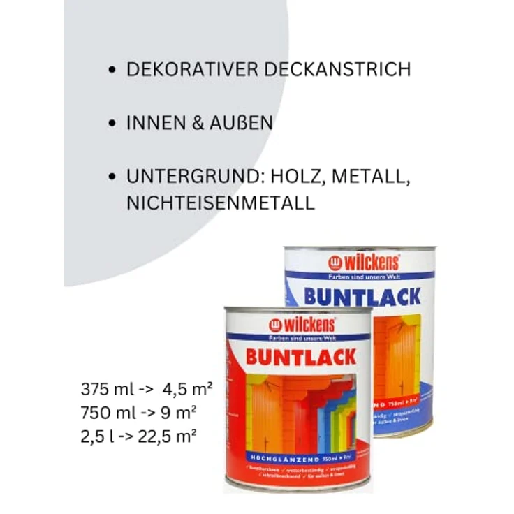 Wilckens Farben Acryl-Buntlack, seidenglänzend, 375 ml, licht- und wetterbeständig, für Innen- und Außenbereich – Bild 3