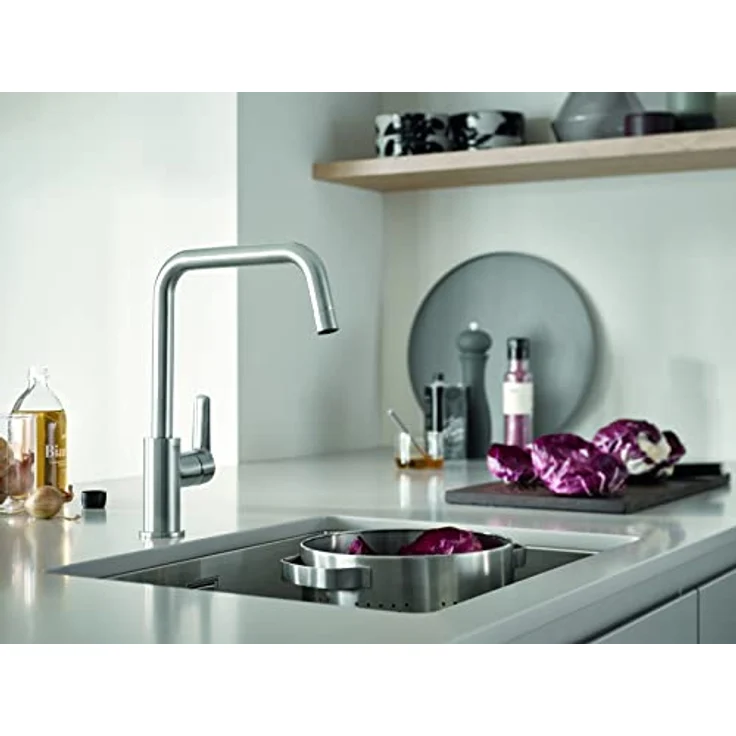 Grohe Küchenarmatur Grohe Quickfix Start, Einhand-Küchenarmatur mit hohem U-Auslauf, supersteel, 150° schwenkbar, GROHE SilkMove Technologie – Bild 6