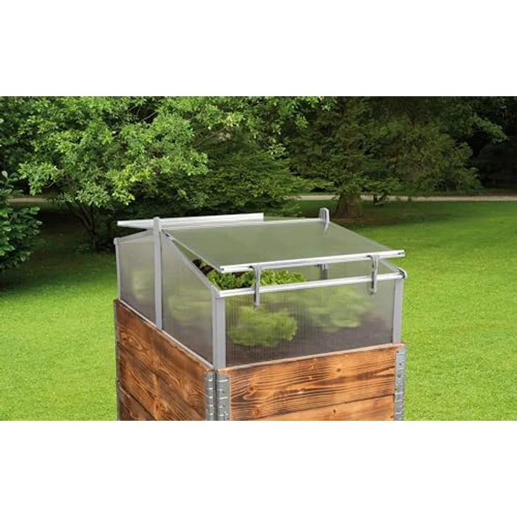 JUWEL Thermo Frühbeet Easy FIX 120/80 (für Palettenrahmen-Hochbeete 120x80 cm, rostfreie Aluprofile, 2 Fenster mit Windsicherung, 4 mm Hohlkammerplatten) 20222 – Bild 2