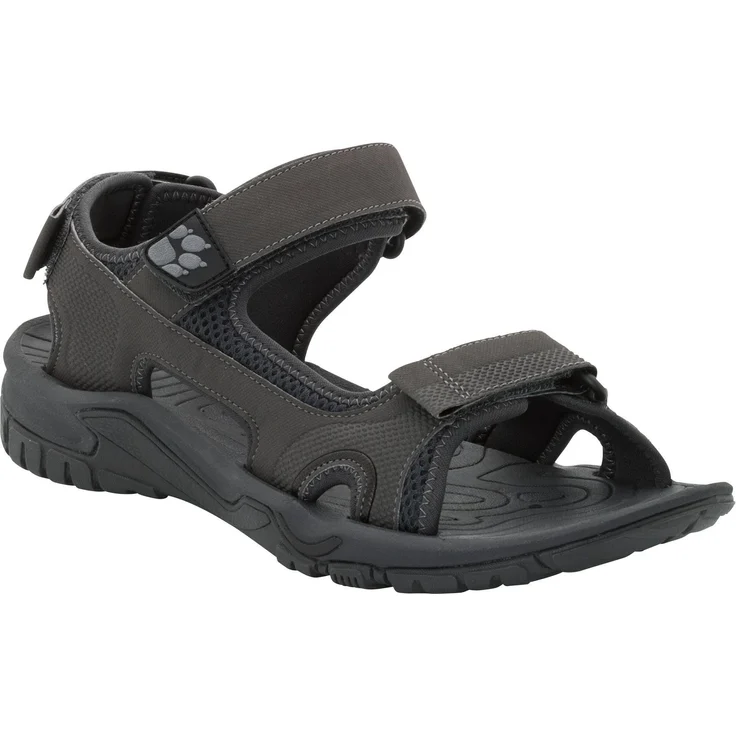Jack Wolfskin LAKEWOOD CRUISE SANDAL M Sandale mit Klettverschluss, robuste Funktionssandale in Schwarz