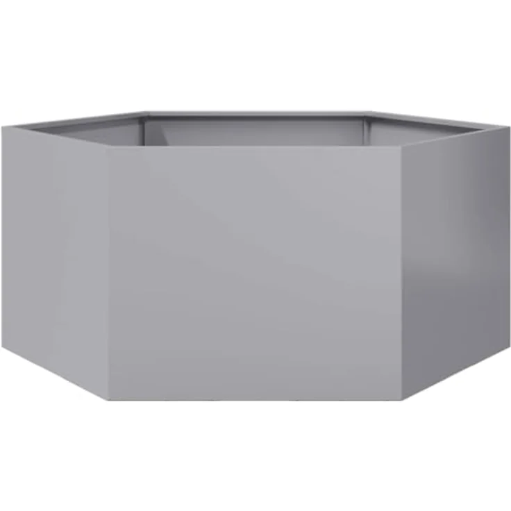 vidaXL Pflanzkübel Sechseckig 104x90x45 Verzinkter Stahl, Robustes Hochbeet mit viel Platz und erhöhtem Design, Farbe: Silber – Bild 1