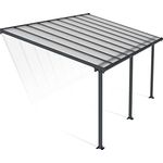 Palram Canopia Olympia Terrassenüberdachung 3X5 - Gestell aus Alumiuium & 16 mm Polycarbonat - Terrassendach Für den Ganzjährigen Gebrauch Geeignet, Grau, 546 x 295 x 305 cm, 546x295x305 cm