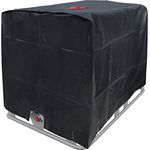 ECD Germany IBC Tank Abdeckung, Abdeckplane für Wassertank 1000L, 120x100x116 cm, Schwarz, HDPE, Anti-UV, Regenwassertank Schutzhaube
