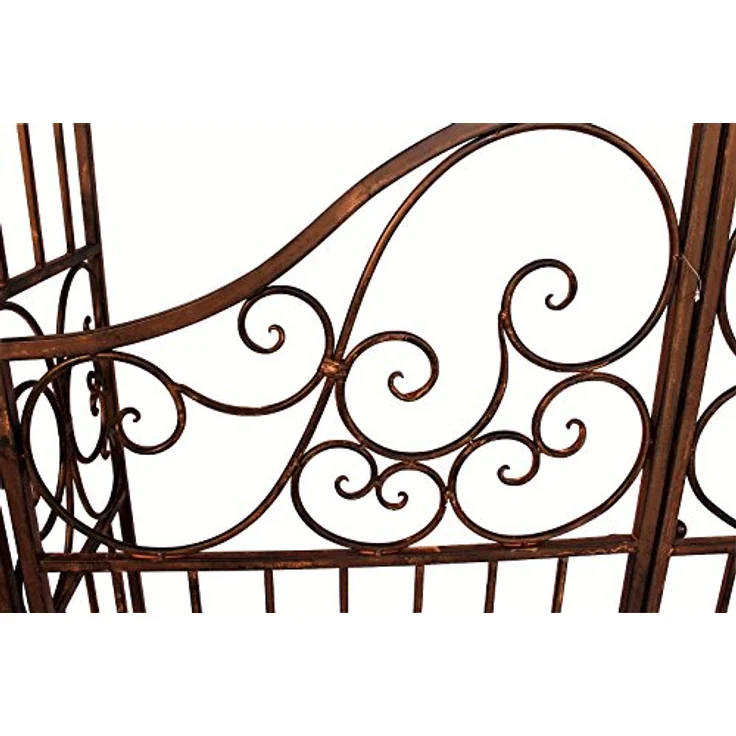 DanDiBo Rosenbogen mit Tür Tor aus Metall 120853 Rundbogen Antik Torbogen Gartentor Rankhilfe Schmiedeeisen – Bild 5