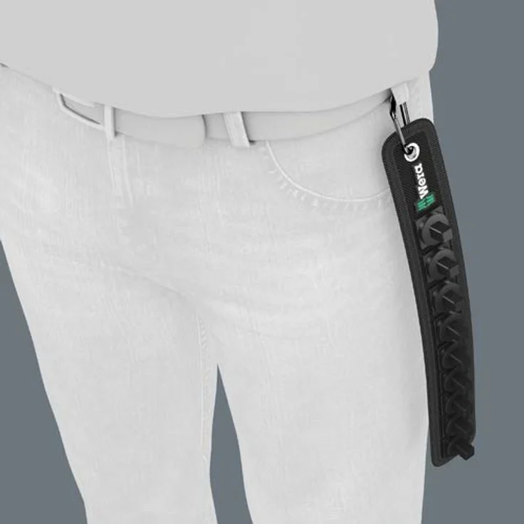 Wera Werkzeugtasche 05003981001, Werkzeug-Träger mit robuster Textilkonstruktion für 9 Nüsse, inklusive Karabinerhaken und Klettstreifen – Bild 9
