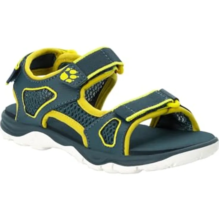 Jack Wolfskin Kid's Taraco Beach Sandal, Unisex Sicherheitssandalen mit EVA-Dämpfung und griffiger Gummisohle, Grün, Größe 29