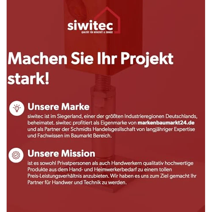 siwitec höhenverstellbarer I-Pfostenträger, 30-150 mm, 70 x 70 mm, für Holzkonstruktionen im Außenbereich, zum Aufschrauben, 1-St – Bild 7