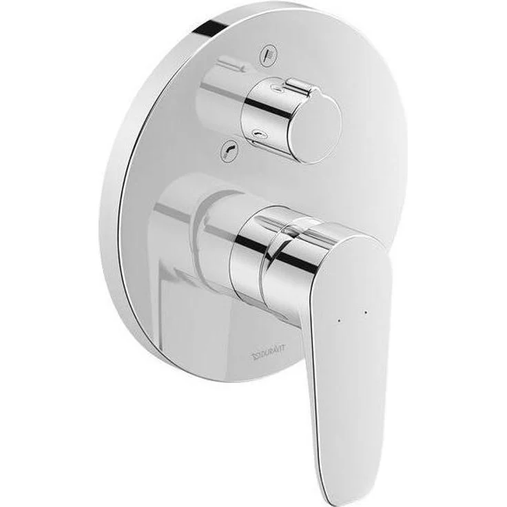 Duravit Fertigmontage-Set B.1, Badarmatur für Unterputz-Wannenmischer mit Umstelleinheit, verchromt, 2 Verbraucher, keramikbasiertes Mischsystem