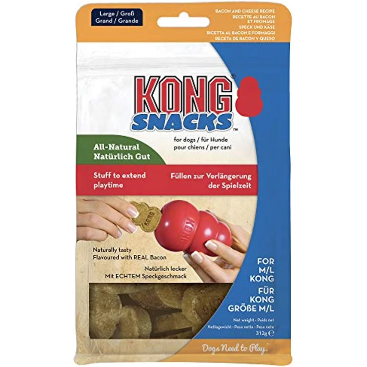 KONG – Snacks – Hundesnacks mit Natürlichen Zutaten (Ideal für KONG aus Kautschuk) – Schinken & Käse – Für Große Hunde – Bild 1