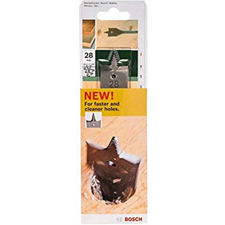 Bosch DIY Flachfräsbohrer Self Cut, Holzbohrer mit 1/4"-Sechskantschaft, Ø 28 mm, für Weich- und Mittelhartholz – Bild 1