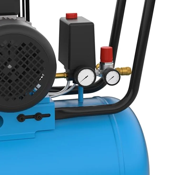Güde Profi Kompressor 580/10/100 H 400V 100l 10bar 3000W 580l 2 Zylinder, luftstarker Kompressor mit 480 l/min Ansaugleistung, 8-10 bar Druckbereich, blau – Bild 8