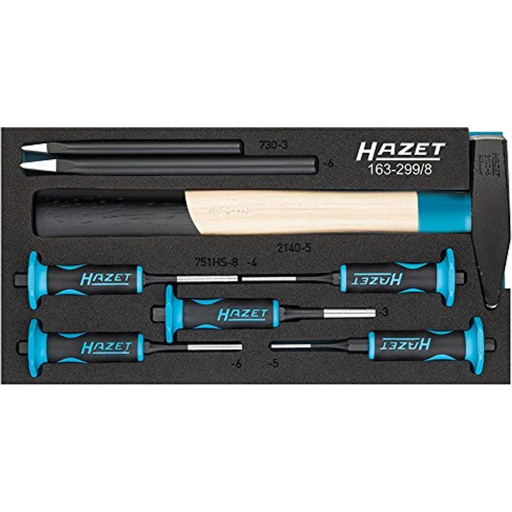 Hazet Splinttreiber Satz 8-teilig, Ordnungssystem mit Safety-Insert-System (SIS), Größe 342 x 172 mm, Made in Germany – Bild 1