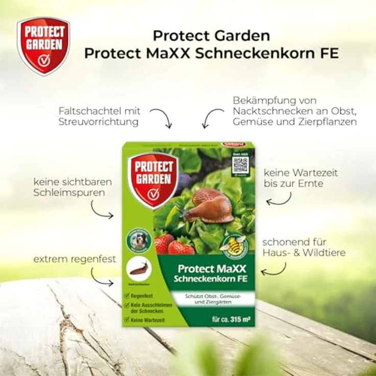 PROTECT GARDEN Protect MaXX Schneckenkorn FE, regenfest, natürlicher Wirkstoff, 500g für bis zu 130m² – Bild 2