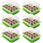 Schramm® 6 Stück Anzucht Set Gewächshaus Anzucht Schale Töpfe Zimmergewächshaus 20,5 x 15,5 x 11 cm für 72 Anzuchttöpfe Anzuchtset Mini-Gewächshaus