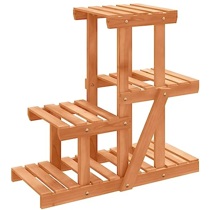 vidaXL Blumenständer, Pflanzständer 58x25x51 cm Massivholz Tanne, Retro-Stil Eleganz, Wandhalterung enthalten – Bild 1