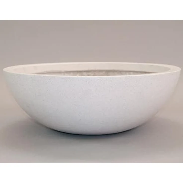 Elegant Einrichten Pflanzkübel Fiberglas Schale-Rund D46xH16cm, Perlmutt-Weiß, UV-beständig und frostsicher – Bild 5