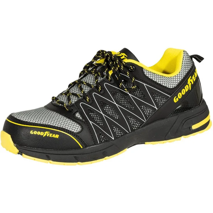 Goodyear GYSHU1502 Arbeitsschuh, Sportlicher Sicherheitsschuh im Athletik-Design, Mesh Obermaterial, 10er Weite, metallfrei