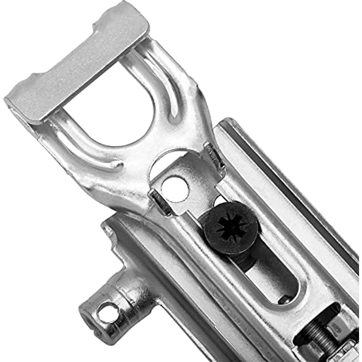 SO-TECH® TH6401 Montagezubehör verdeckte Schrankaufhänger, verstellbar, Tragkraft 130 kg/Paar, mit Aufhängeschiene, 1 Set, weiß und Edelstahloptik – Bild 2