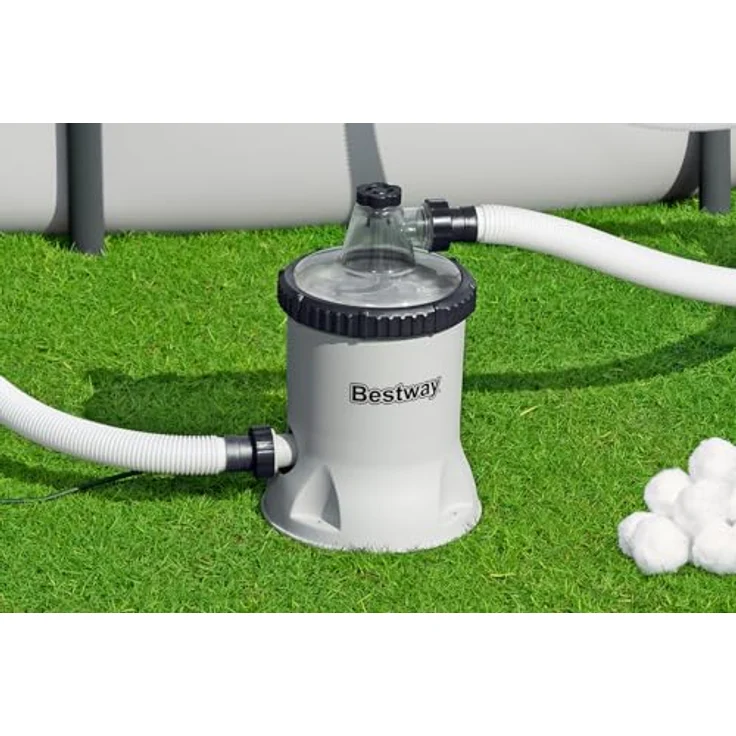 Bestway Filterpumpe 58386, Poolfilterpumpe mit 3028 l/h Leistung, für Becken 1100-17400 l, Kartuschenfilter Typ II – Bild 2
