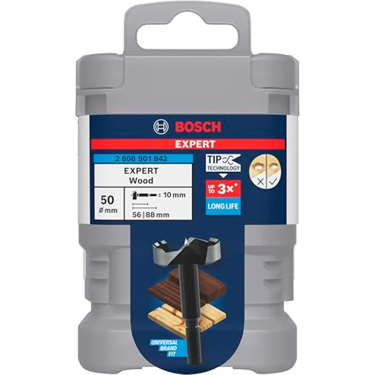 Bosch Accessories Forstnerbohrer 50 mm, präziser Holzbohrer mit gewelltem Schneidrand für saubere Löcher, Gesamtlänge 88 mm – Bild 4