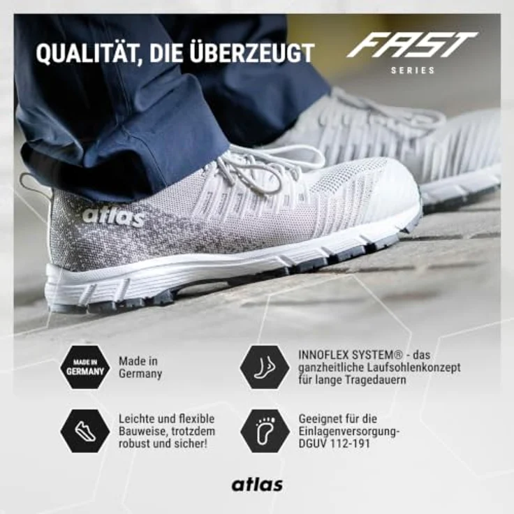 Atlas Sicherheitsschuhe 77500 FAST 10, Arbeitsschuhe, Sicherheitsschuhe, weiß, Größe 10 – Bild 5