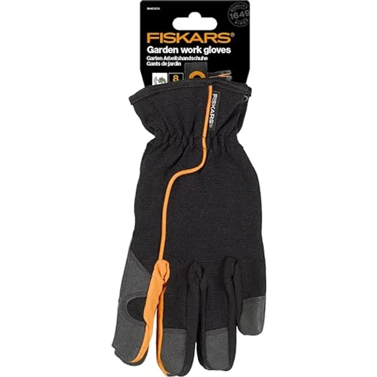 Fiskars Garten-Arbeitshandschuhe, Größe 8, Schwarz-Orange, 1003478 – Bild 8