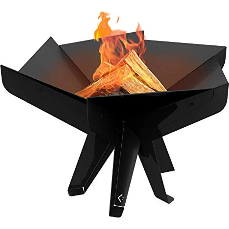 Kratki Fire Hex Gartenfeuerschale mit Standfuß, freistehend, sechseckig, Abmessungen B57,2 x L66 x H41,9 cm, Gewicht 17,7 kg, aus robustem, hitzebeständigem Stahl – Bild 1