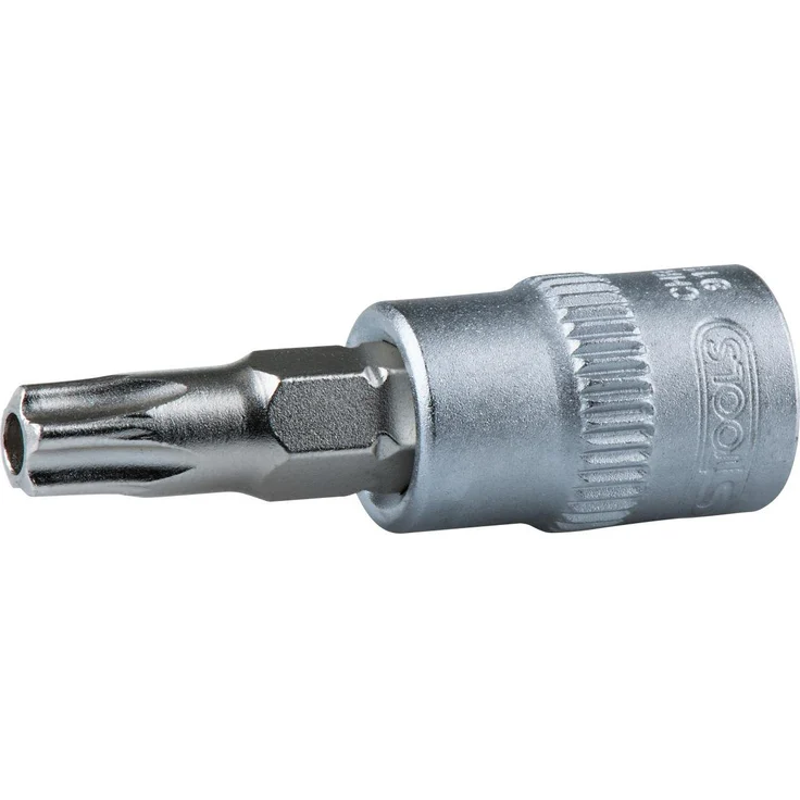 KS Tools Bohrer- und Bitset TB25, 3/8" Bit-Stecknuss Torx mit Stirnlochbohrung, vernickelter Biteinsatz, Chrom Vanadium – Bild 1