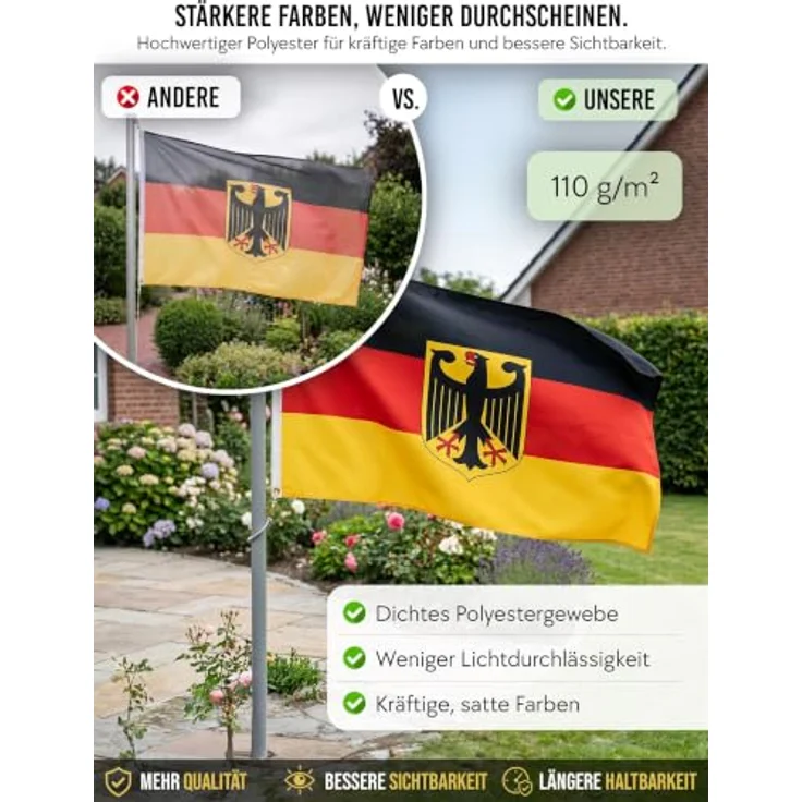 normani Hissfahne Frankreich, wetterfest, 90 x 150 cm, mit zwei Messingösen, reißfest und UV-beständig – Bild 3