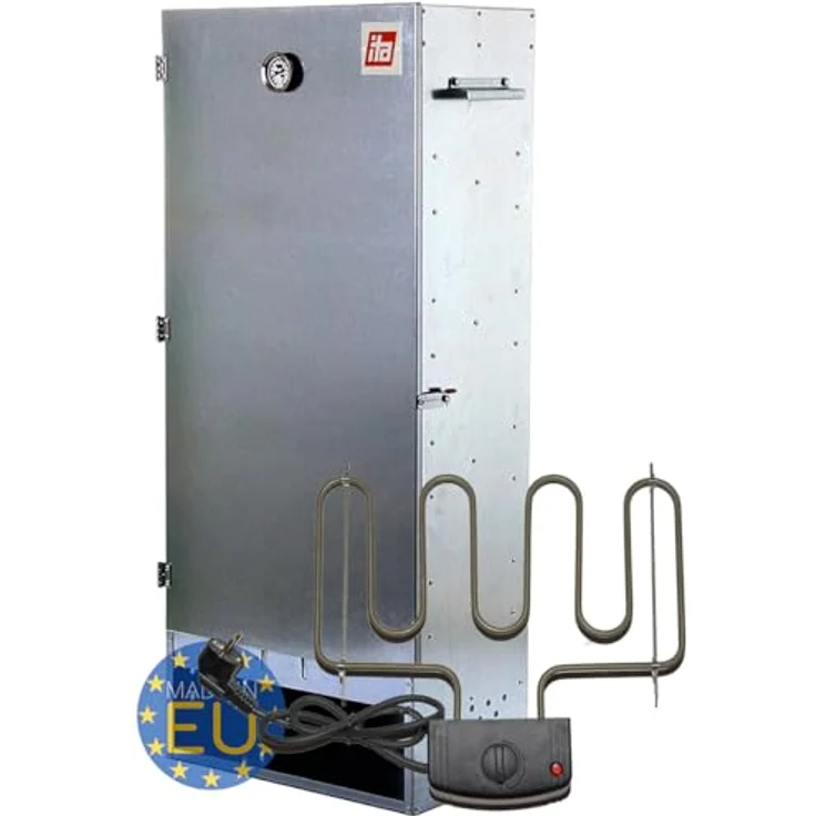 ITA Elektrischer Räucherofen 7003, Premium XL Räucherschrank 111 cm aus legiertem Stahl mit Elektroheizung, Smoker für Kalträuchern & Heißräuchern, Made in EU mit Zubehör – Bild 1