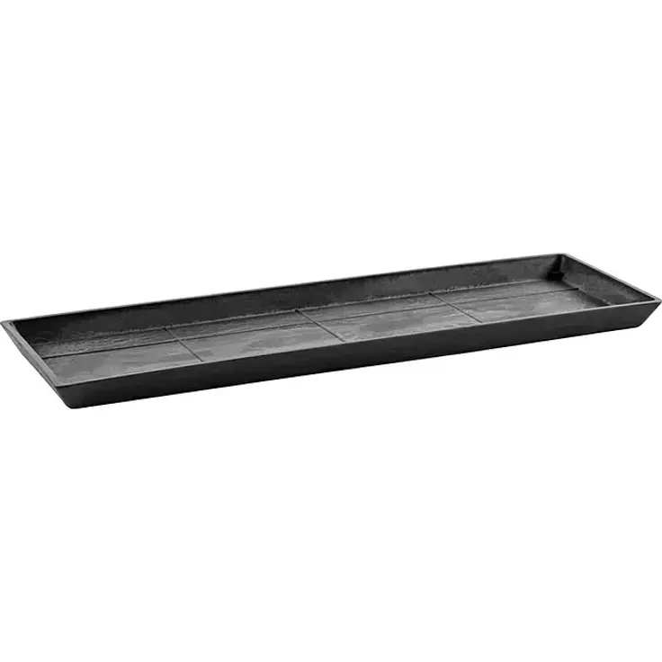 Ecopots Bruges Blumentopf-Untersetzer, rechteckig aus Kunststoff, 57,5 x 19,5 x 2,5 cm, dunkelgrau